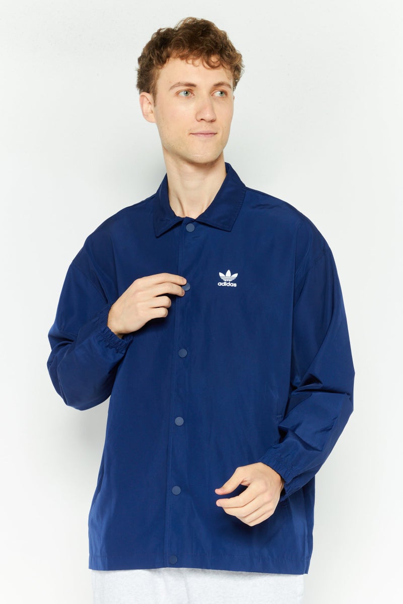 adidas Originals Men Brand Logo Parka Jacket, Navy  - Image 1