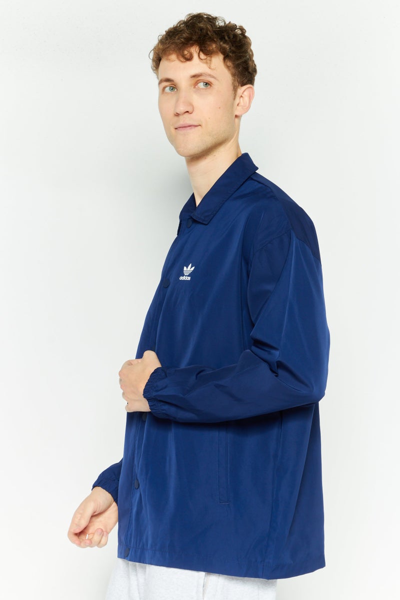 adidas Originals Men Brand Logo Parka Jacket, Navy  - Image 3