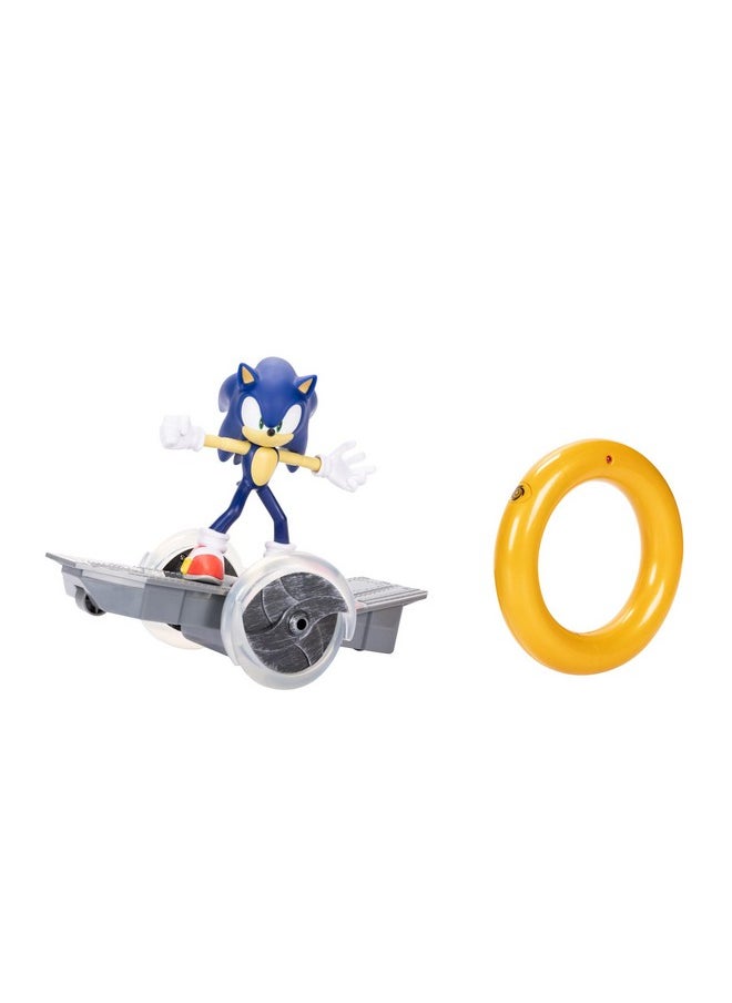 Sonic The Hedgehog Speed Rc Skateboard Vehicle With Gold Ring Controller - Light Up Wheels & 360 Spins, Turbo Mode For Extra Boost, 2.4Ghz, 100Ft Range  - Image 1