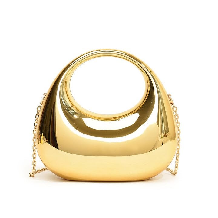 DOSYSO Moon Clutch Purse Acrylic Evening Handbag for Women Crossbody Sling Bags with Detachable Chain Strap Glossy Stylish Latest Ladies Girls Small Size Cute Wallet Party Wedding Gift item - Image 1