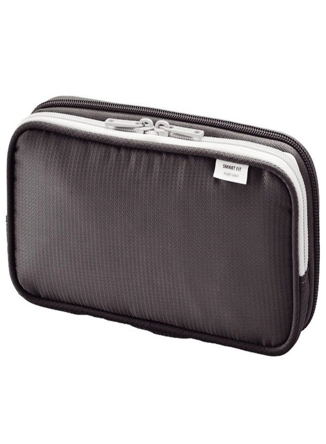 LIHIT LAB Double Pen Case, Large, 4.1 x 8.7, Black (A7661-24) (A-7661-24) - Image 1