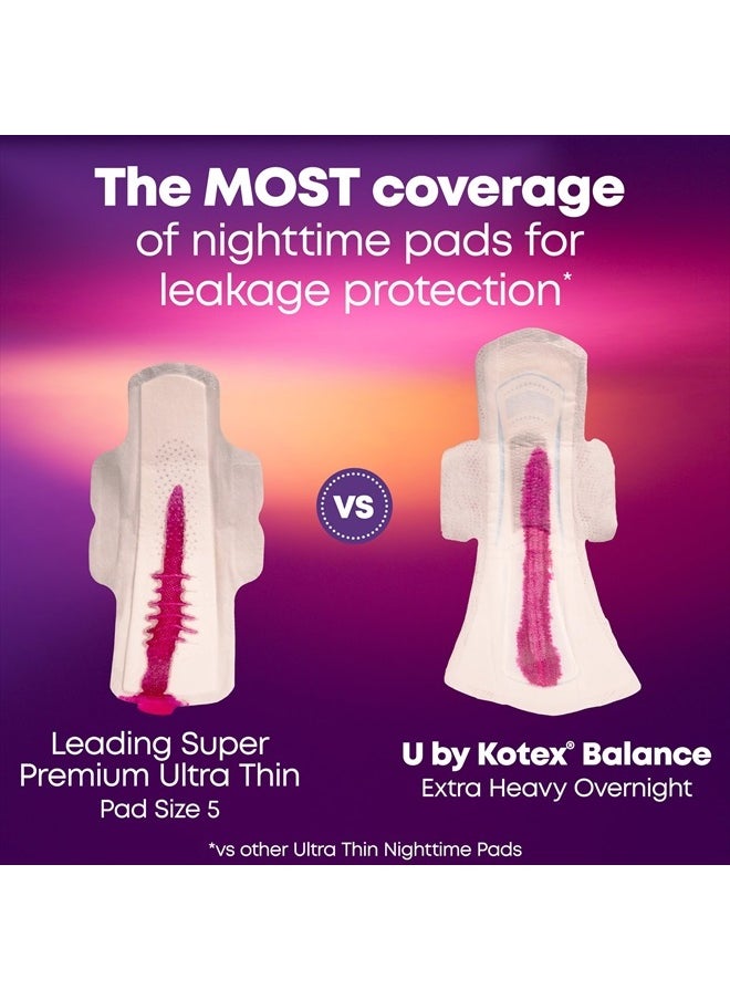 U by Kotex - Balance Ultra Thin Overnight Pads with Wings, Extra Heavy Absorbency, 30 Count - Image 1