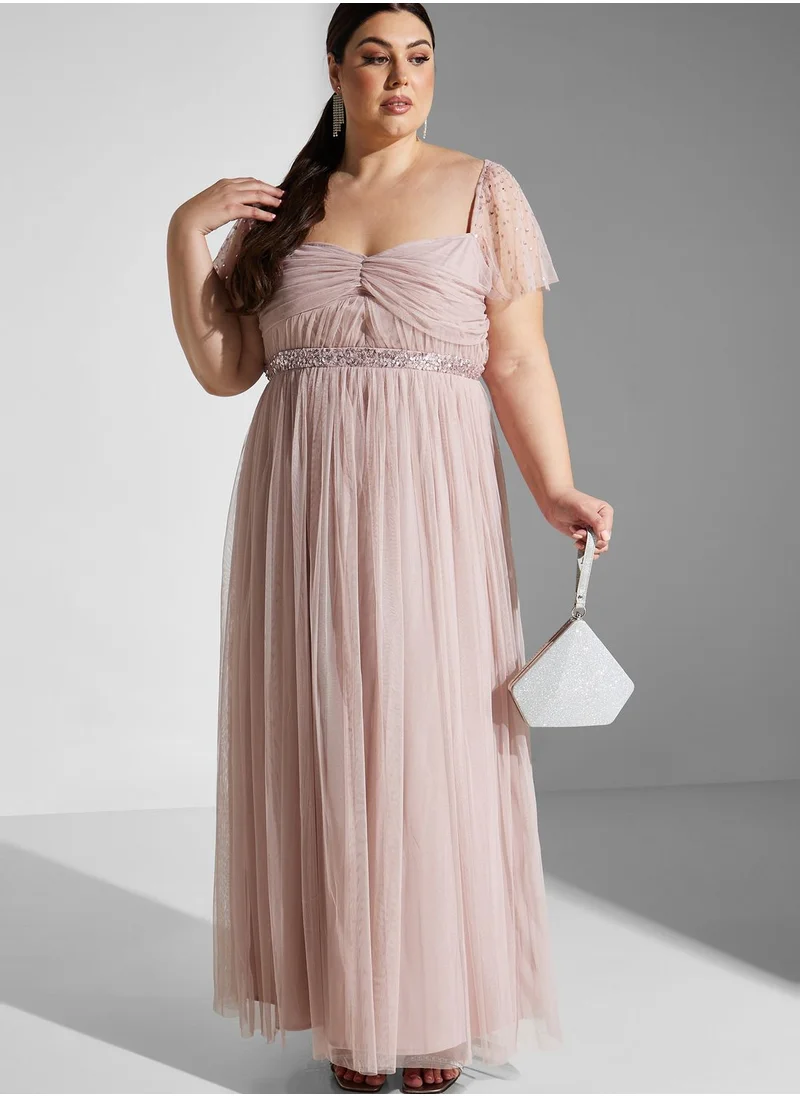 Anaya with Love Curve Sweetheart Neck Embellished Dress