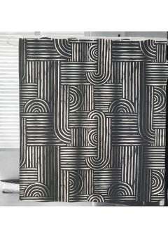 Generic Waterproof Polyester Shower Curtain With 12 Hooks 180*180CM  - Image 1