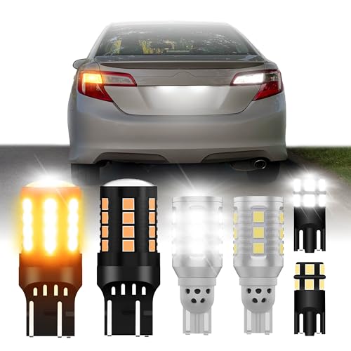 USR UNIQUE STYLE RACING USR Amber Turn Signal & White Reverse Backup & White License Plate LED Bulbs Canbus Error Free - 6 Pieces Combo UPGRADE Compatible with 2012-2014 Toyota Camry Tail Lights (Fits Factory Tail Lamps) - Image 1