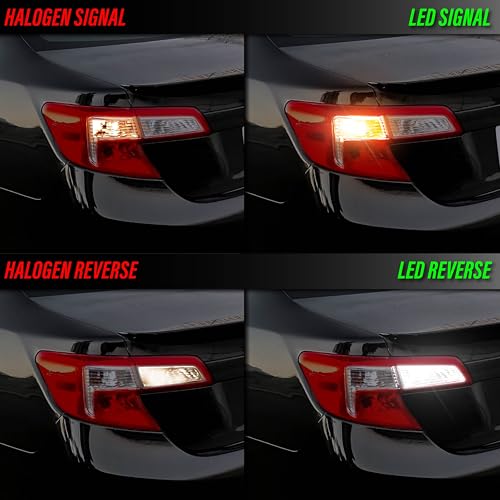 USR UNIQUE STYLE RACING USR Amber Turn Signal & White Reverse Backup & White License Plate LED Bulbs Canbus Error Free - 6 Pieces Combo UPGRADE Compatible with 2012-2014 Toyota Camry Tail Lights (Fits Factory Tail Lamps) - Image 4
