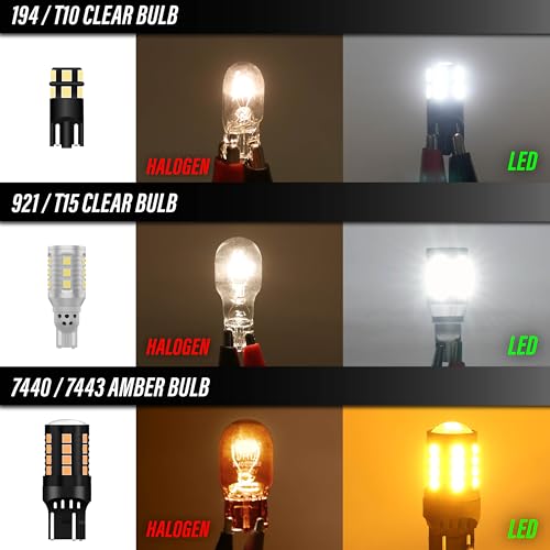 USR UNIQUE STYLE RACING USR Amber Turn Signal & White Reverse Backup & White License Plate LED Bulbs Canbus Error Free - 6 Pieces Combo UPGRADE Compatible with 2012-2014 Toyota Camry Tail Lights (Fits Factory Tail Lamps) - Image 5