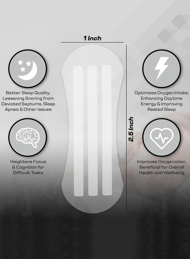 Chillspace 30pcs Performance  Breathing Nose Patch - Oil & Sweat Proof Adhesive - Athletic Nasal Strips for Snoring & Sleeping - Black, Wide Body, Universal Fit, Extra Strength (Clear)  - Image 3