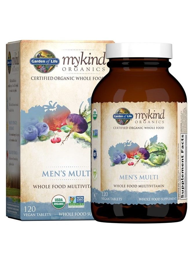 Garden of Life - mykind Organics Whole Food Multivitamin for Men, 120 Tablets, Vegan Mens Vitamins and Minerals for Mens Health and Well-Being, Certified Organic Vegan Mens Multi - Image 1