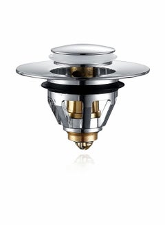 KASTWAVE Drain Stopper, Wash Basin Bounce Drain Filter, Pop Up Drain Stopper for Bathroom Sink, Core Push Type Sink Stopper, Sink Drain Plug with Anti-Clogging Strainer  - Image 1