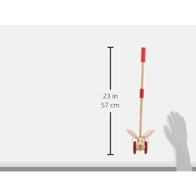 RAINBOW BUTTERFLY PUSH AND PULL TOY | INTERACTIVE WOODEN ANIMAL TOY FOR TODDLERS | PUSH TOY FOR WALKING | SUITABLE FOR 12 MONTHS AND UP - Image 3