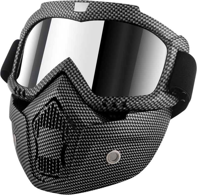 GGBuy Motorcycle Goggles with Removable Face Mask - Image 1