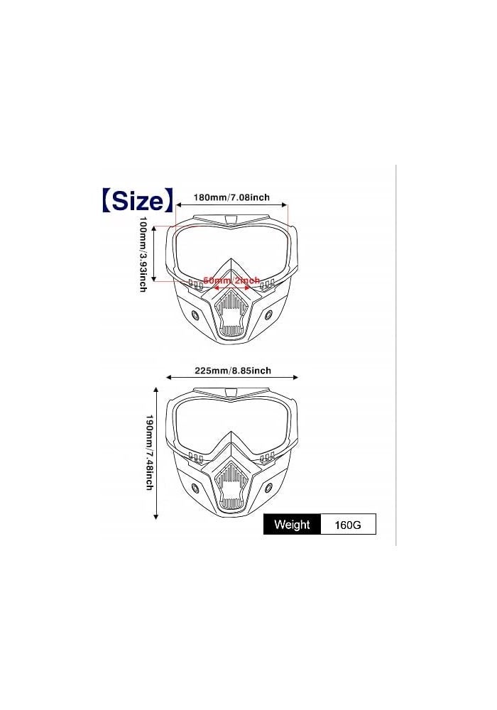GGBuy Motorcycle Goggles with Removable Face Mask - Image 5
