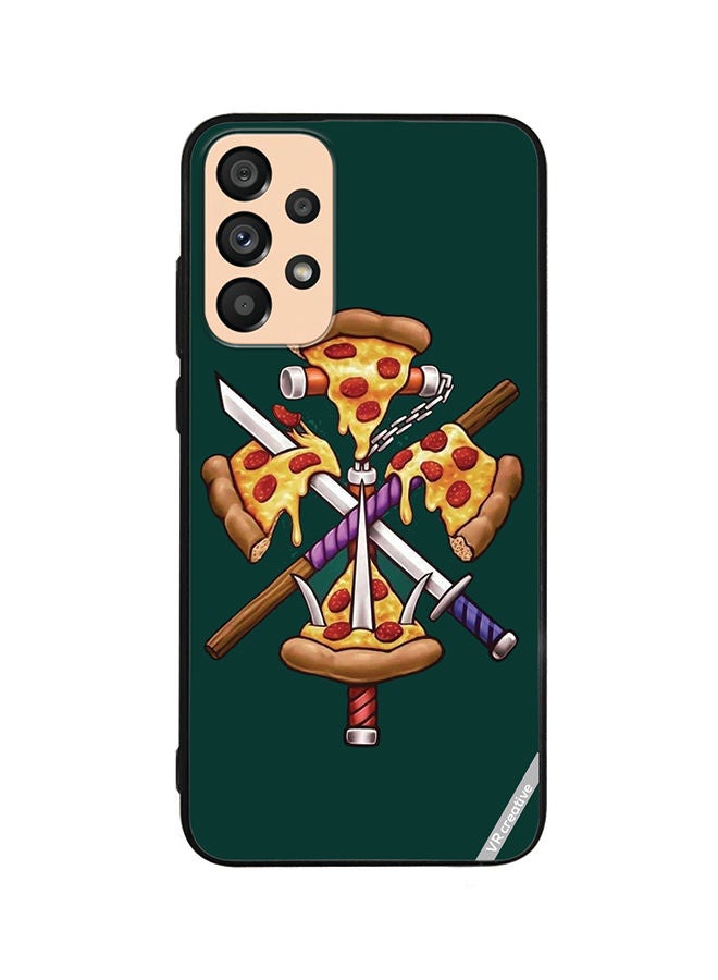 VR CREATIVE Protective Case Cover For Samsung Galaxy A23 Pizza Sword Design Multicolour - Image 1