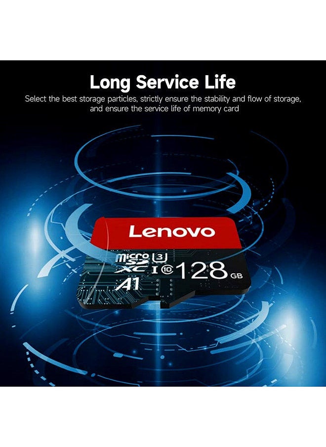 Lenovo - 128GB TF Card High-speed Micro SD Card A1 U3 C10 Speed Level up to 100MB/s Read Speed for Phone Tablet Monitoring Device - Image 1