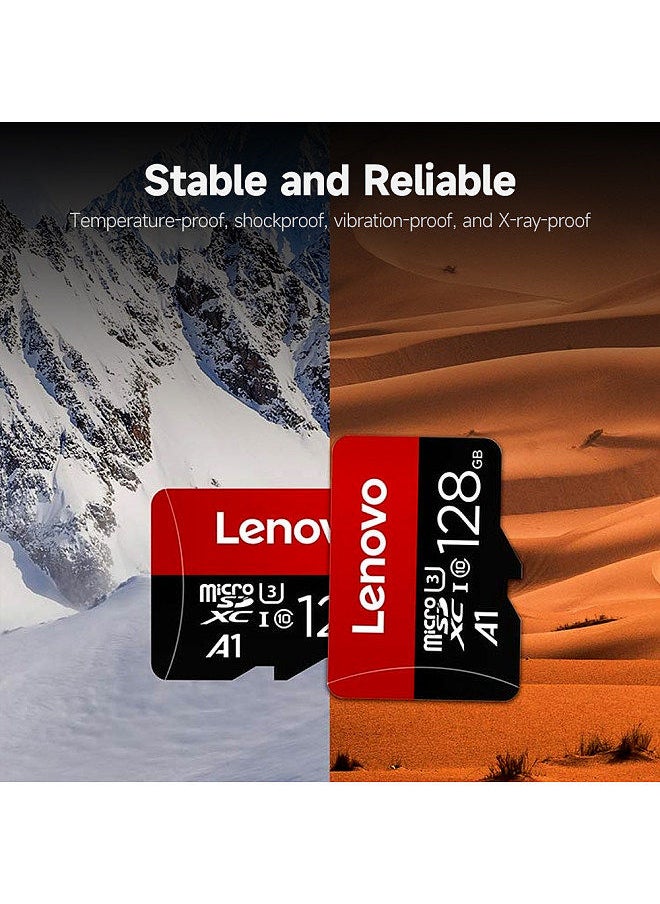 Lenovo - 128GB TF Card High-speed Micro SD Card A1 U3 C10 Speed Level up to 100MB/s Read Speed for Phone Tablet Monitoring Device - Image 1