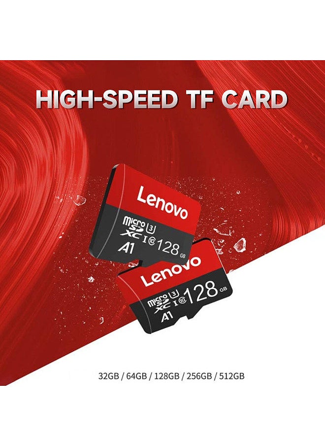Lenovo - 128GB TF Card High-speed Micro SD Card A1 U3 C10 Speed Level up to 100MB/s Read Speed for Phone Tablet Monitoring Device - Image 1