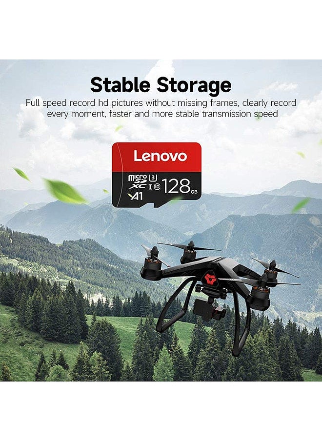 Lenovo - 128GB TF Card High-speed Micro SD Card A1 U3 C10 Speed Level up to 100MB/s Read Speed for Phone Tablet Monitoring Device - Image 1