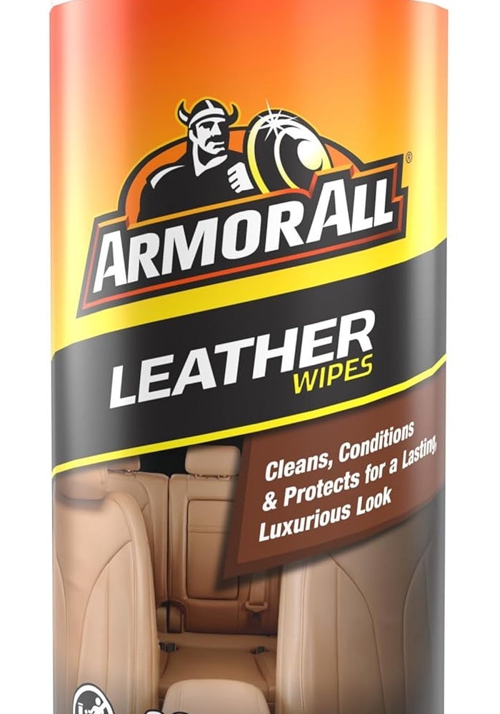 Armor All Leather Wipes - 20 Count for Cleaning, Conditioning, and Protecting Leather - Image 1