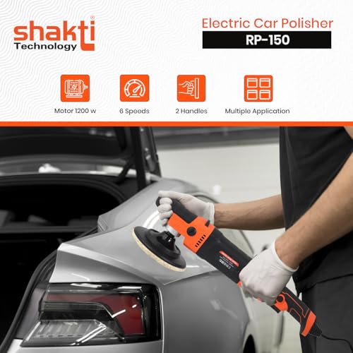 Shakti Technology RP-150 1200W Electric Car Polisher 21MM Orbit with D-Handle Rotary Polisher 1000-3000 RPM with 150MM(6Inch) Wheel Size, 6 Variable Speed, Disk Ideal for Cars, SUV, Boats - Image 5