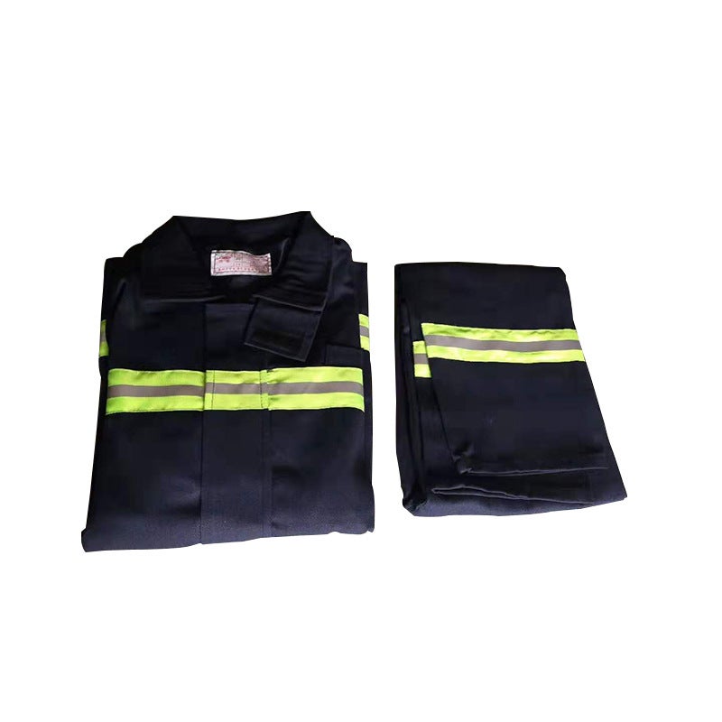 Fire Training Suit: L Navy Blue, Realistic Weight & Feel - Heat Resistant Flame-Retardant Fabric, Durable Rip-Stop Material for Fire Academies, Fire Departments & Controlled Drill Sessions - Image 1