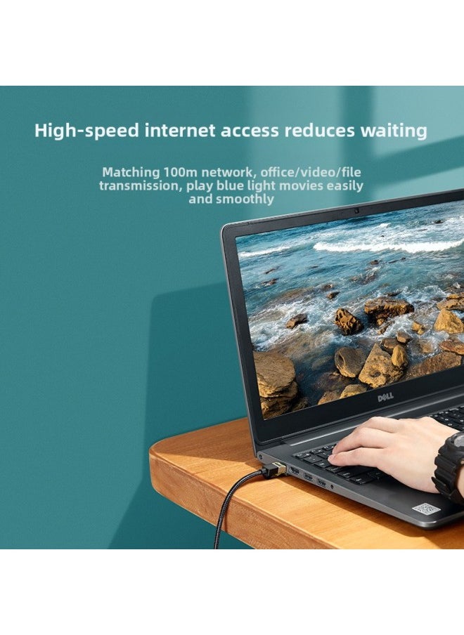 Generic Green Union Class 7 Network Cable 10 Gigabit Shielded Braided Cat7 Electric Competition Home Broadband Router Gigabit Connection Line 15 M-Color:Category 7 10g Network Cable Cotton Mesh Model-Line Length:20m  - Image 4