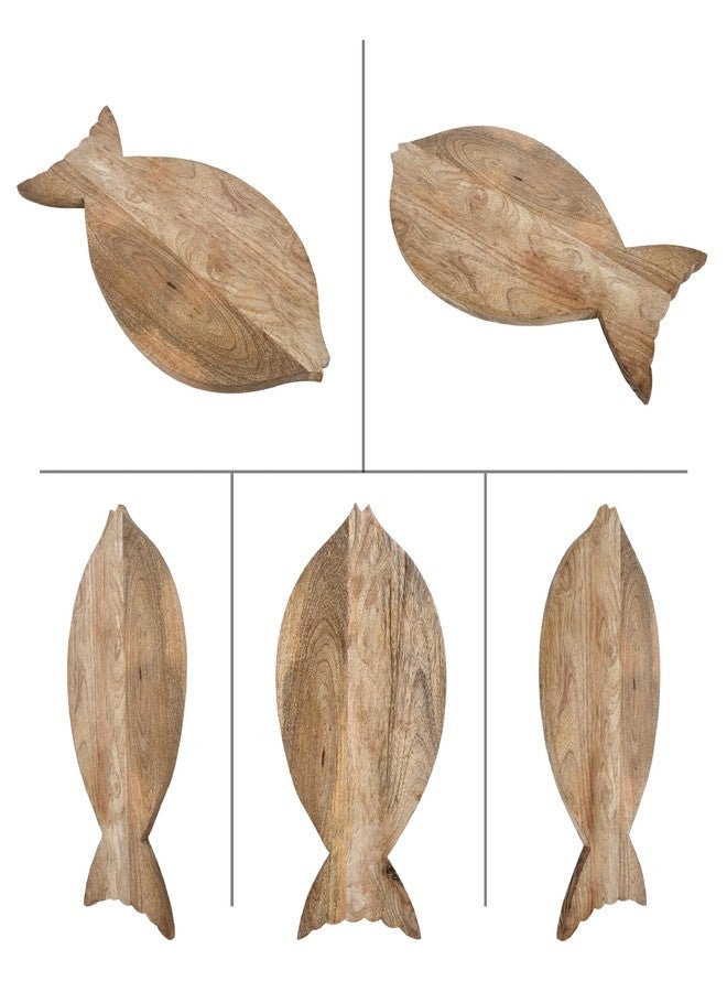 MOXLY Fish Shaped Wooden Chopping Board (17"x9") - Handcrafted Mango Wood with Burnt Finish, Dual-Purpose Cutting Board & Cheese Serving Platter for Kitchen & Home Décor - Image 2