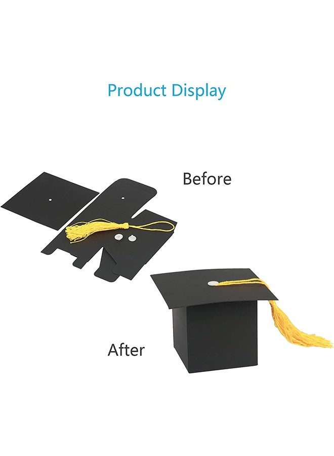 15 Pack Graduation Candy Boxes, Graduation Cap Gift Sugar Chocolate Boxes with Yellow Tassel, DIY Grad Treat Box for Graduation Party Favors Boxes, Graduation Decor Party Supplies - Image 5