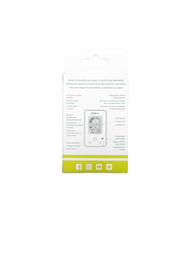 بيبي لاف ميزان حرارة رقمي ومقياس رطوبة 2 في 1 لغرفة الطفل - بلون أبيض - Image 4