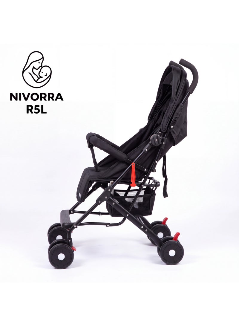 NIVORRA Travel Baby Stroller Nivorra R5L, Lightweight Foldable Compact Stroller, Reclining Seat, 6.7 kg, Easy-Fold Travel Pram - Image 3