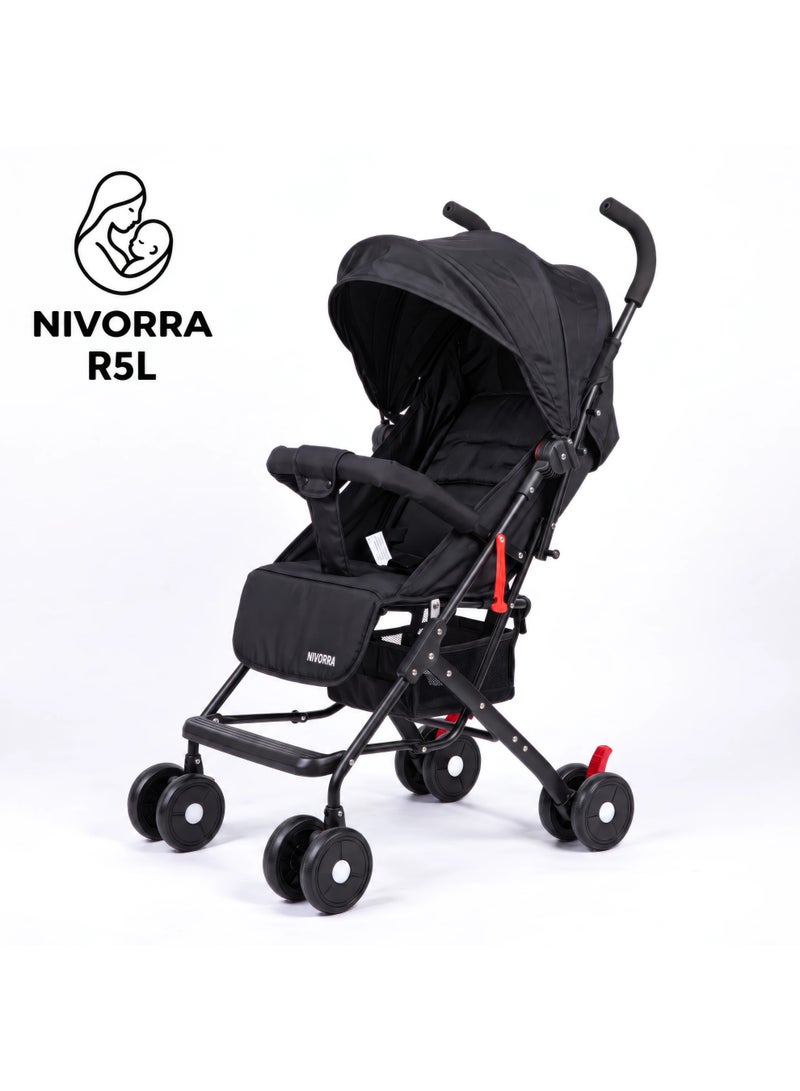 NIVORRA Travel Baby Stroller Nivorra R5L, Lightweight Foldable Compact Stroller, Reclining Seat, 6.7 kg, Easy-Fold Travel Pram - Image 1