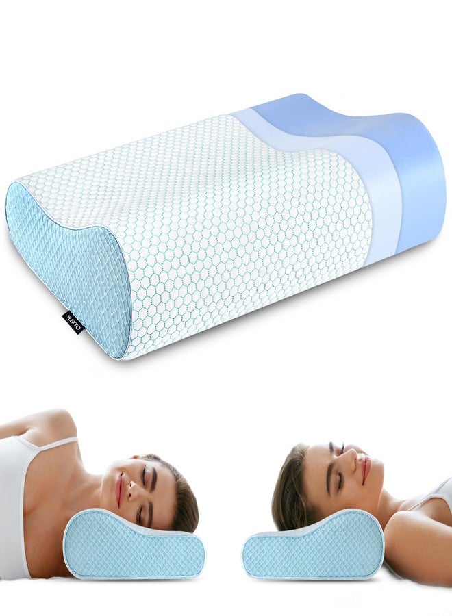 Ylekto Memory Foam Pillows Neck Pillow Bed Pillow for Sleeping Ergonomic Cervical Pillow Orthopedic Contour Pillow for Side Back Stomach Sleeper - Image 1