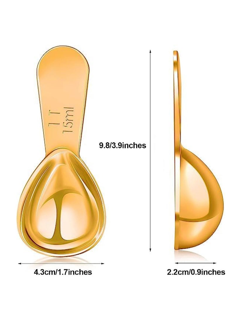 3 Pieces 15ML Tablespoon Coffee Scoop Stainless Steel Coffee Scoops Short Handle Tablespoon Measuring Spoons for Coffee Tea Sugar Food Seasoning Spoon Milk Powder Tea Spoon  - Image 3