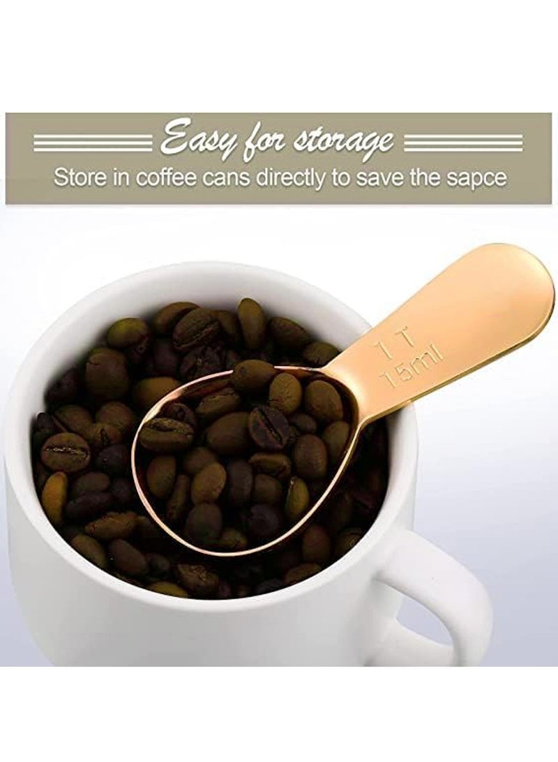 3 Pieces 15ML Tablespoon Coffee Scoop Stainless Steel Coffee Scoops Short Handle Tablespoon Measuring Spoons for Coffee Tea Sugar Food Seasoning Spoon Milk Powder Tea Spoon  - Image 4