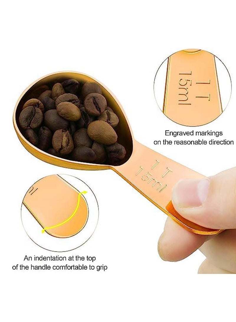 3 Pieces 15ML Tablespoon Coffee Scoop Stainless Steel Coffee Scoops Short Handle Tablespoon Measuring Spoons for Coffee Tea Sugar Food Seasoning Spoon Milk Powder Tea Spoon  - Image 2