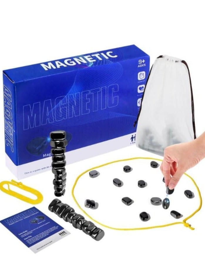 لعبة الشطرنج المغناطيسية، مجموعة ألعاب مغناطيسية بالحجارة والخيط، لعبة استراتيجية محمولة متعددة اللاعبين للسفر للحفلات، تجمعات عائلية على سطح المكتب، لعبة مجموعة معارك للأطفال والكبار هدية ألغاز ممتعة