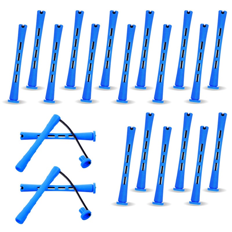 Bremorou 20 Pcs Perm Rods For Short Hair Small Plastic Hair Perming Rods And Rollers Hair Curling Roller Rods Hair Perm Rods Perm Rods Medium For Long Hair (0.35 Inches  Blue) - Image 1