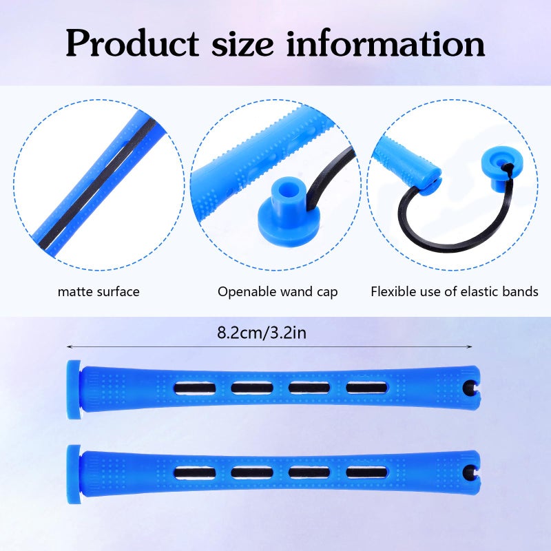 Bremorou 20 Pcs Perm Rods For Short Hair Small Plastic Hair Perming Rods And Rollers Hair Curling Roller Rods Hair Perm Rods Perm Rods Medium For Long Hair (0.35 Inches  Blue) - Image 2