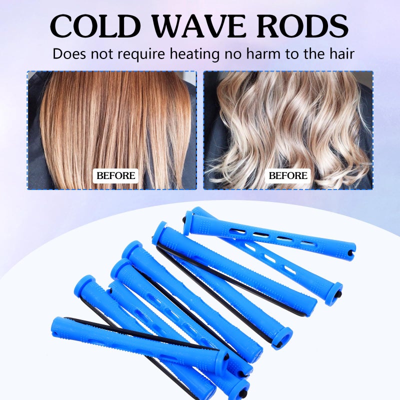 Bremorou 20 Pcs Perm Rods For Short Hair Small Plastic Hair Perming Rods And Rollers Hair Curling Roller Rods Hair Perm Rods Perm Rods Medium For Long Hair (0.35 Inches  Blue) - Image 4