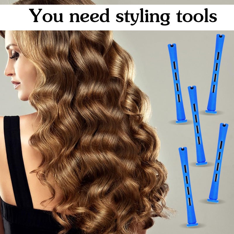 Bremorou 20 Pcs Perm Rods For Short Hair Small Plastic Hair Perming Rods And Rollers Hair Curling Roller Rods Hair Perm Rods Perm Rods Medium For Long Hair (0.35 Inches  Blue) - Image 5