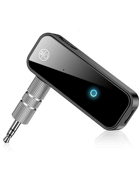 Bluetooth 5.0 Receiver for Car Noise Cancelling Bluetooth AUX Adapter 3.5mm Jack Aux Reciever 2-in-1 Wireless Transmitter Suitable for Speakers Headphones Home Music Streaming Stereo PC