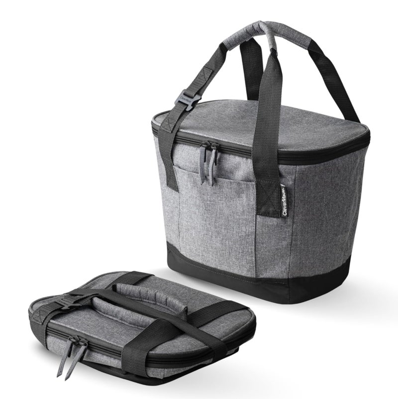 CleverMade Tahoe Collapsible Cooler Bag â€“ Small Portable Cooler Bag for Travel, Foldable Insulated Cooler for Beach, Picnic & Road Trips, Holds Up to 18 Cans, Leakproof Soft Carry Cooler - Image 1