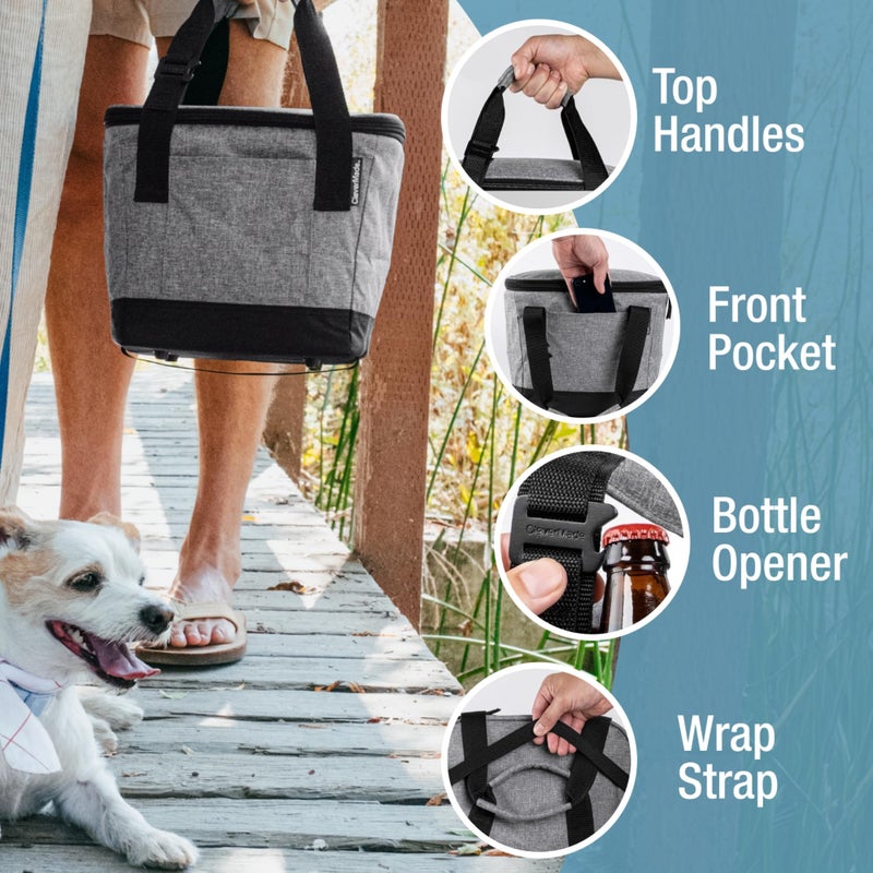 CleverMade Tahoe Collapsible Cooler Bag â€“ Small Portable Cooler Bag for Travel, Foldable Insulated Cooler for Beach, Picnic & Road Trips, Holds Up to 18 Cans, Leakproof Soft Carry Cooler - Image 3