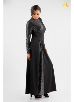 CH Glamstore Shimmering Lady  Long Sleeve Two Toned Flared Dress  - Image 4