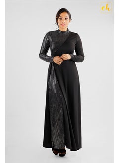 CH Glamstore Shimmering Lady  Long Sleeve Two Toned Flared Dress  - Image 2