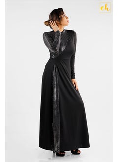 CH Glamstore Shimmering Lady  Long Sleeve Two Toned Flared Dress  - Image 3