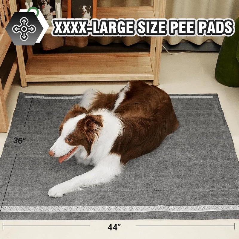 IMMCUTE Charcoal Dog Pee Pads 30"x36"-30 Ct | XX-Large Puppy Pee Training Pads Super Absorbent & Leak-Proof | Disposable Pet Piddle and Potty Pads for Puppies (IC3644-30T) - Image 2