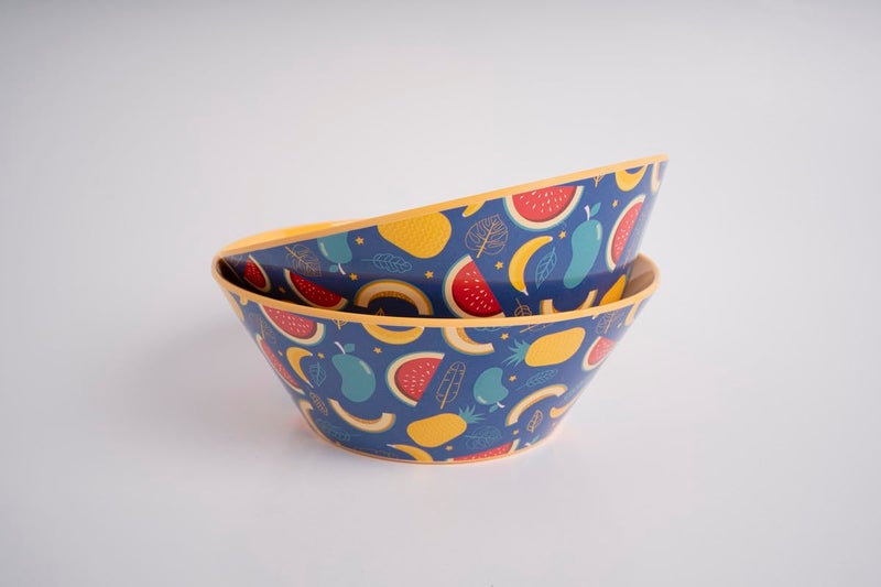 Superware Melamine Kids Snack Bowls 5.5 Inch Yellow Banana Design Child Safe Durable Reusable Dinnerware Set of 2 for Toddlers & Infants - Image 3