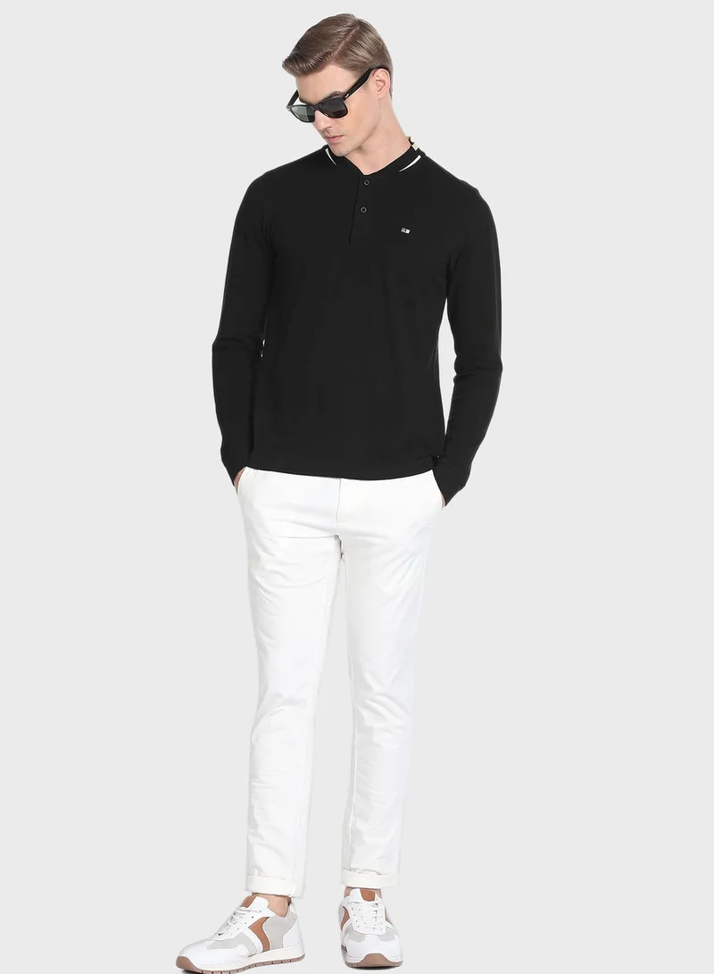 Arrow Logo Stylised Neck T-Shirt