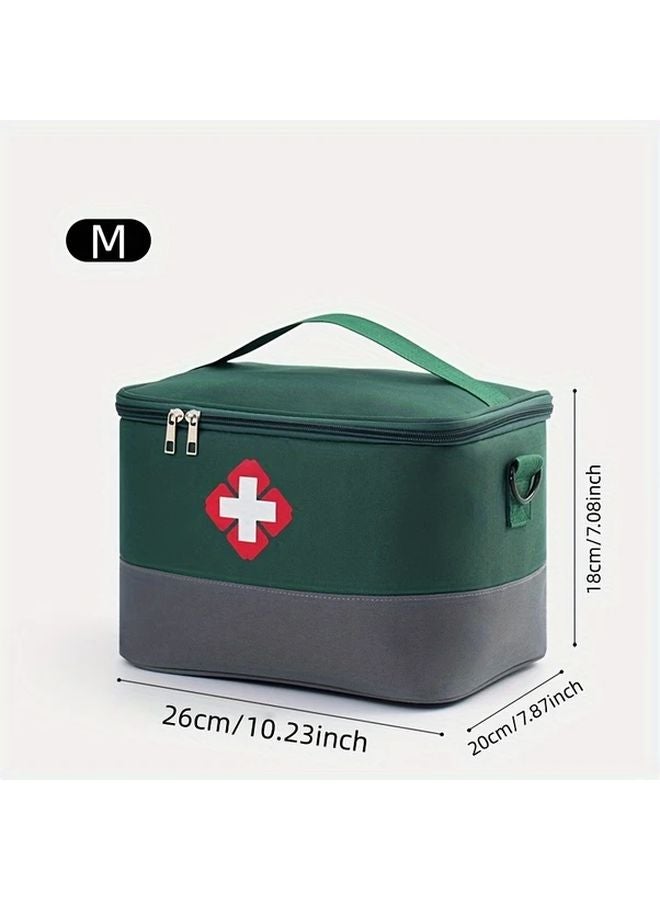 Large Capacity Green And Gray Medical Bag M Size First Aid Kit Organizer - Image 1